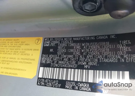 2008 Lexus Rx 350 из США, поврежденный, VIN 2T2HK31U48C084837